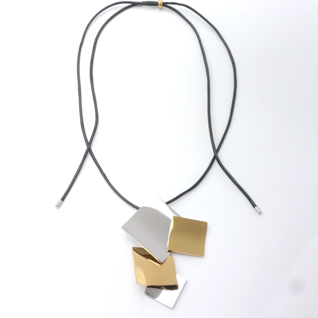 Μακρύ κολιέ από σχοινί και με ατσάλινο Μακρύ κολιέ από σχοινί και με ατσάλινο