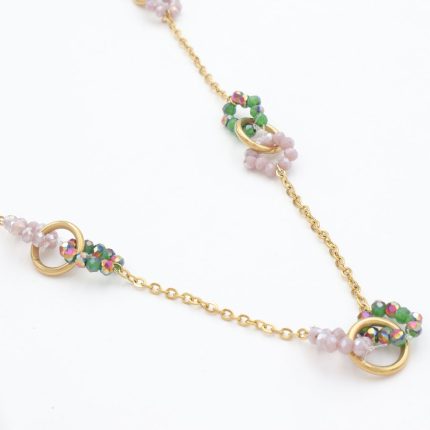 μακρύ ατσάλινο κολιέ με χάντρες