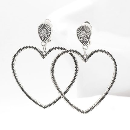 Κρεμαστά σκουλαρίκια με κλιπ Hearties, με σχήμα καρδιάς